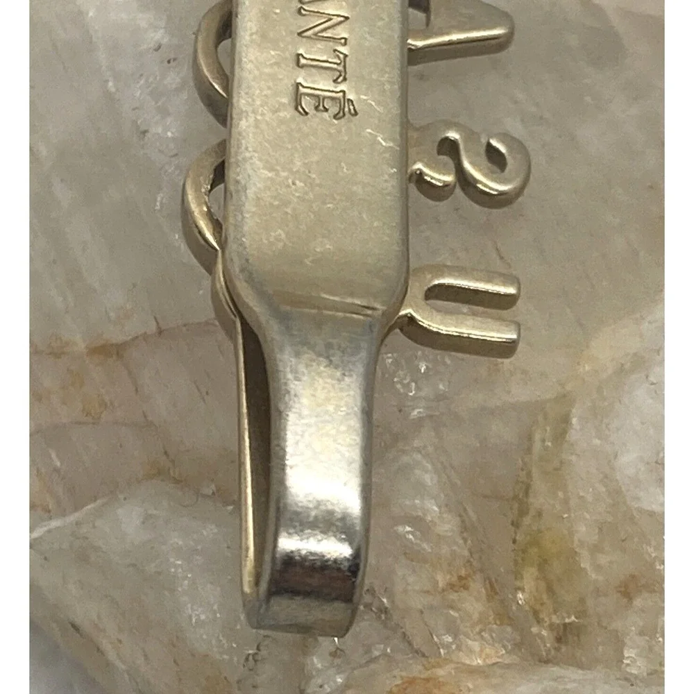 Vintage Dante USA Olympics Tie‎ Bar Gold Tone Metal Retro Minimalist Mens